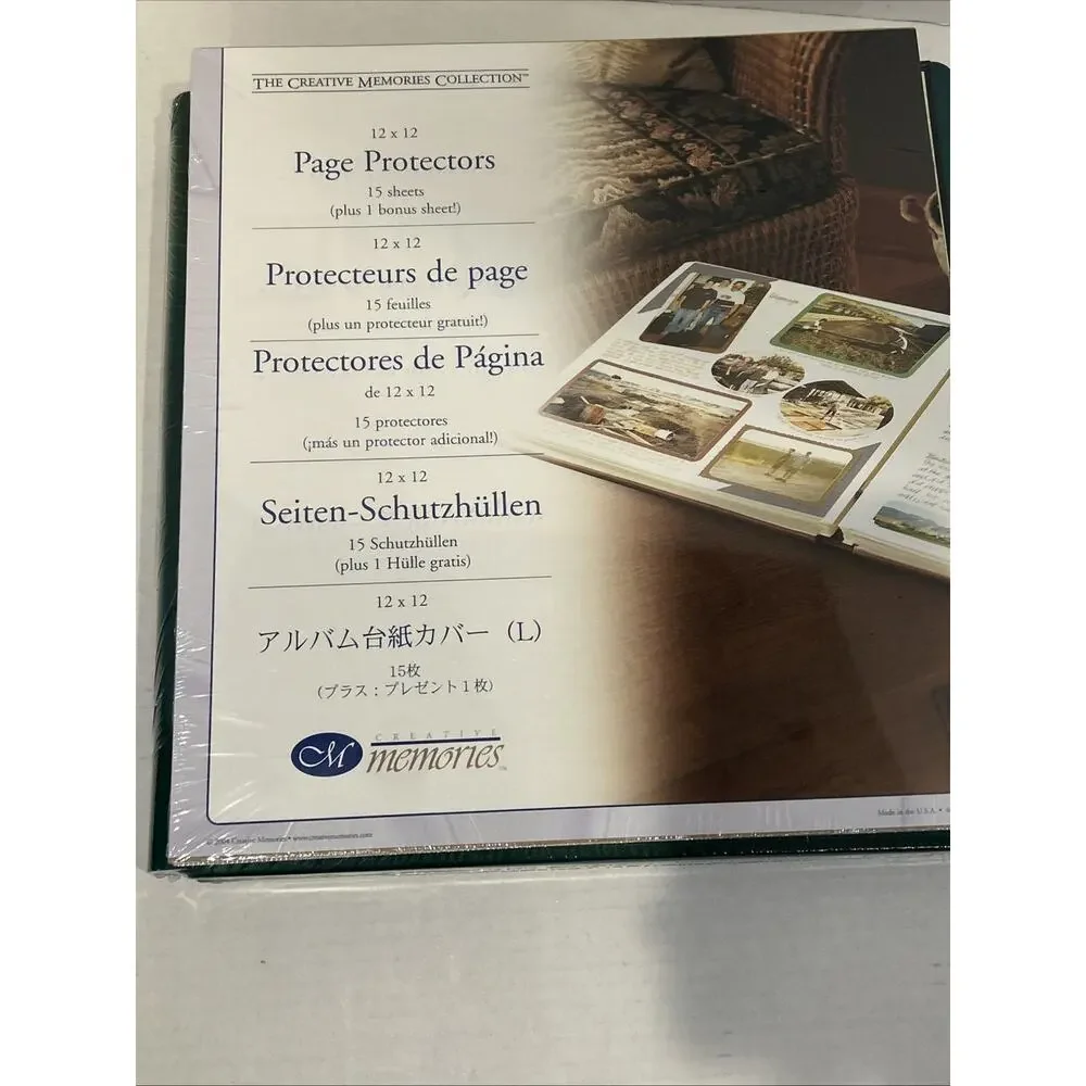Creative Memories 12x12 Evergreen Scrapbook Album w/Pages - Protectors- paper
